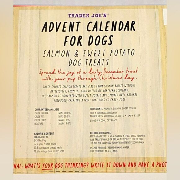 Trader Joe’s Advent Calendar for Dogs 2023 Christmas Xmas NEW TREATS - Picture 5 of 5